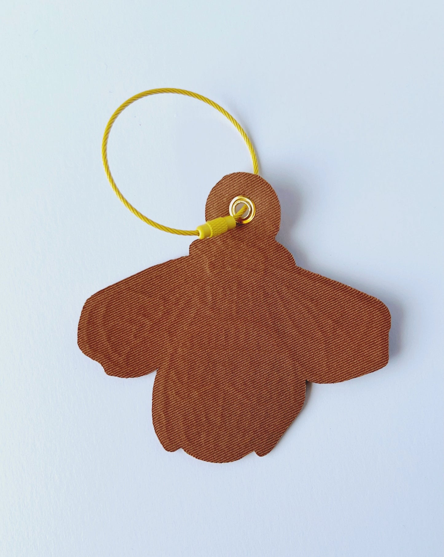 Bee embroidered bag charm keychain