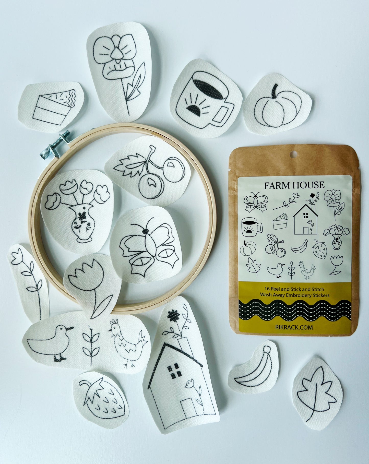 Farm House Stick and Stitch embroidery patterns