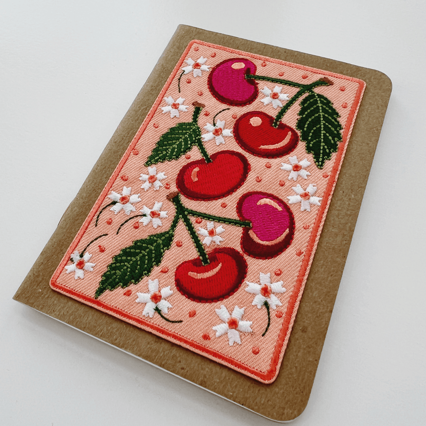 Cherries Embroidery Pocket Notebook