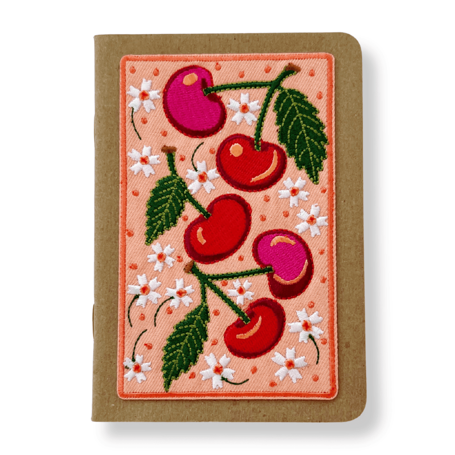 Cherries Embroidery Pocket Notebook