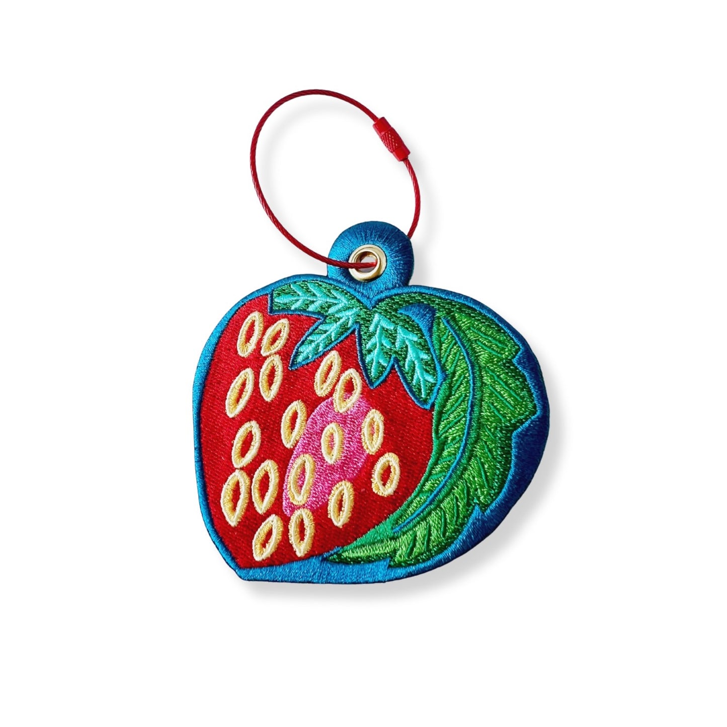 Strawberry bag charm keychain