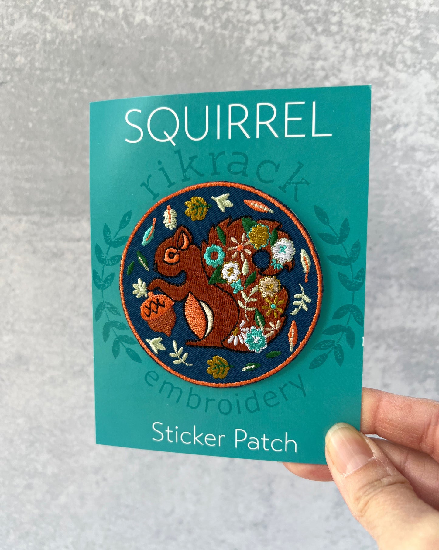 Squirrel Embroidery Sticker Patch