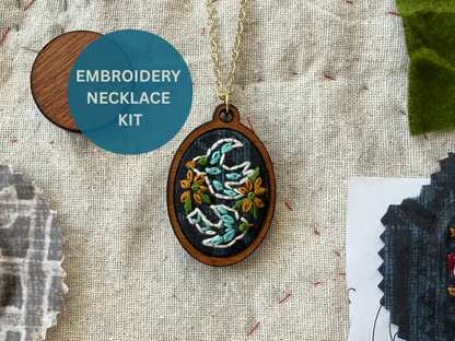 Birds Embroidery Necklace Kit