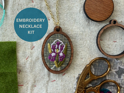 Iris Embroidery Necklace Kit