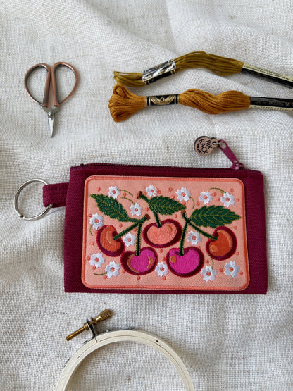 Cherries zipper keyring pouch wallet