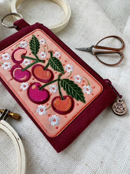 Cherries zipper keyring pouch wallet