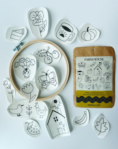 Farm House Stick and Stitch embroidery patterns