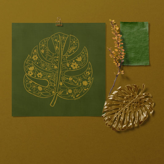 Gilded Monstera Art Print