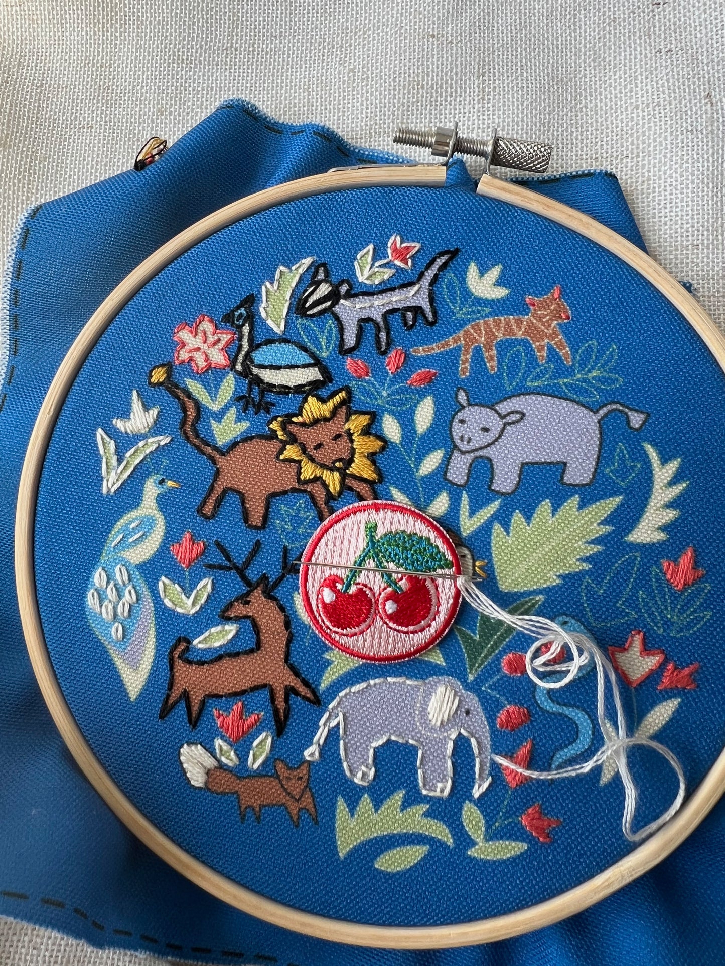 Cherries Embroidery Needle Minder