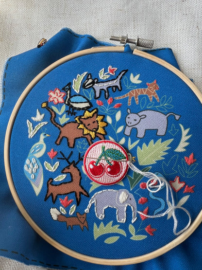 Cherries Embroidery Needle Minder