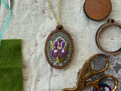 Iris Embroidery Necklace Kit