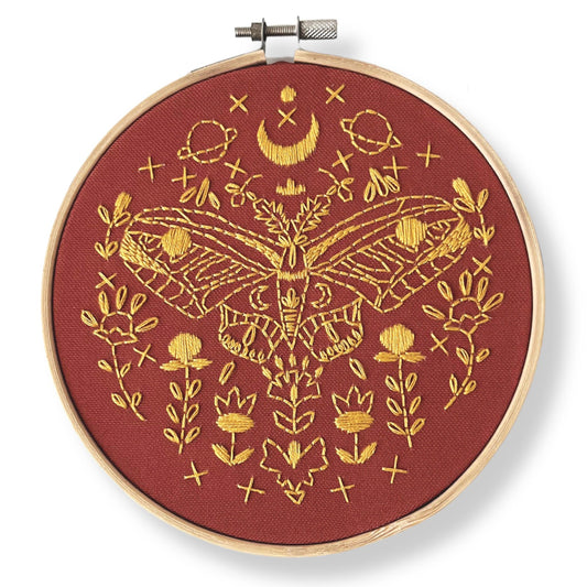 Golden Moth Embroidery Kit