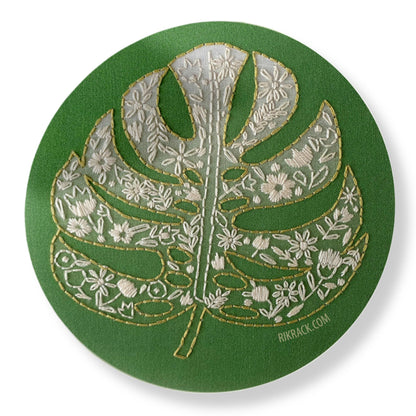 Monstera 3" Vinyl Circle Sticker