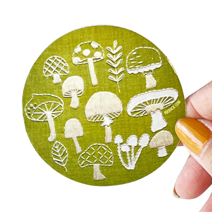 Mushrooms 3" Vinyl Circle Sticker