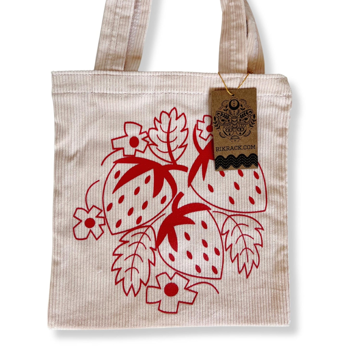 Strawberries Corduroy Tote Bag