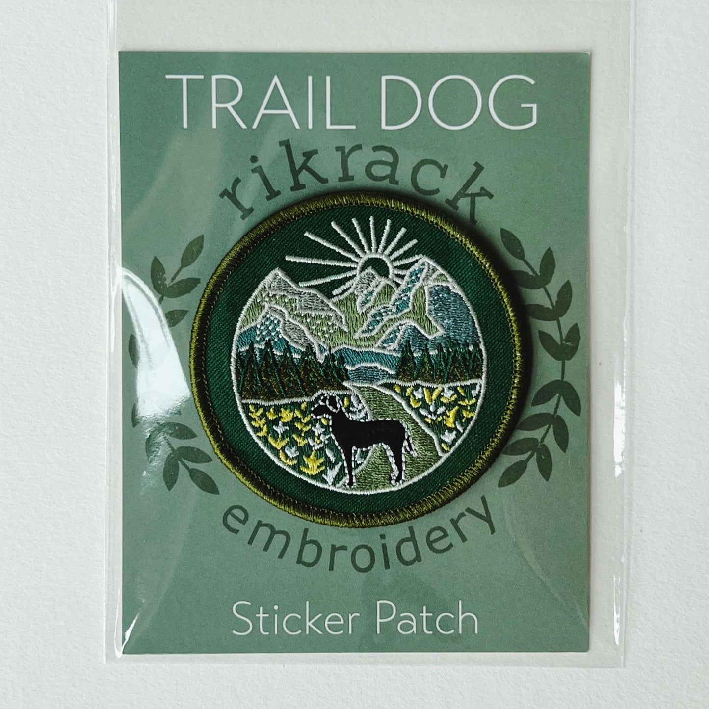 Trail Dog Embroidery Sticker Patch