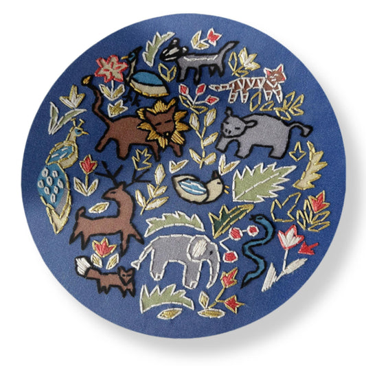 embroidery vinyl sticker in blue with forest animals