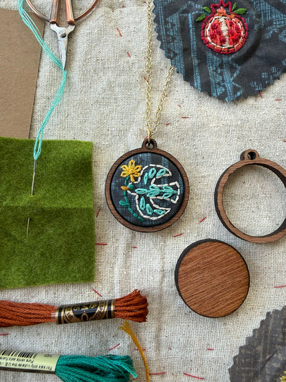 Bird Embroidery Necklace Kit