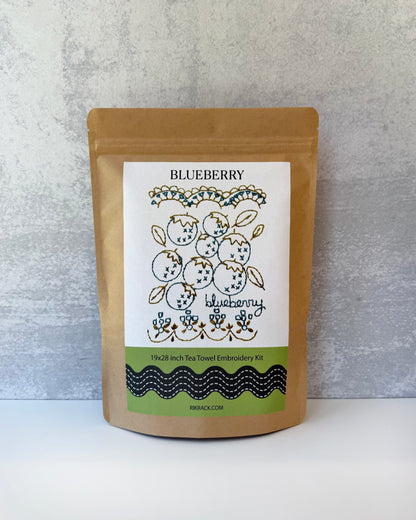 Blueberry Embroidery Tea Towel Kit