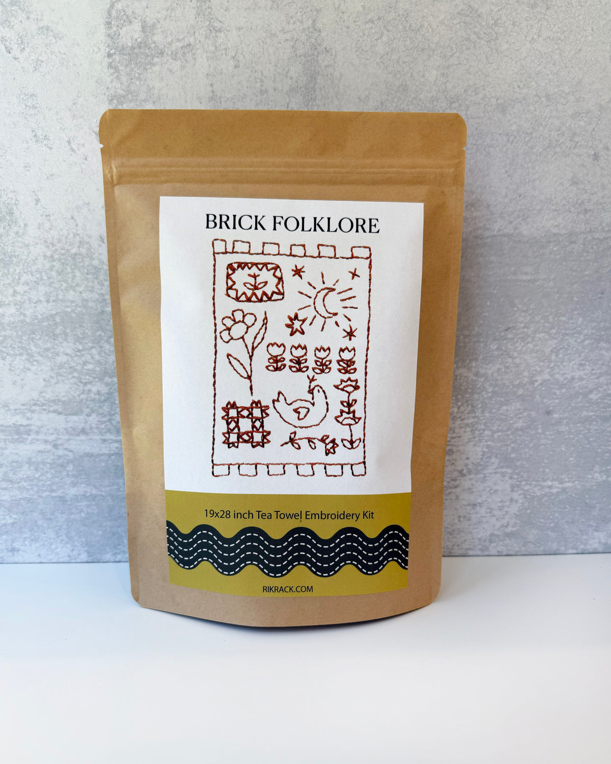 Brick Folklore Tea Towel Embroidery Kit