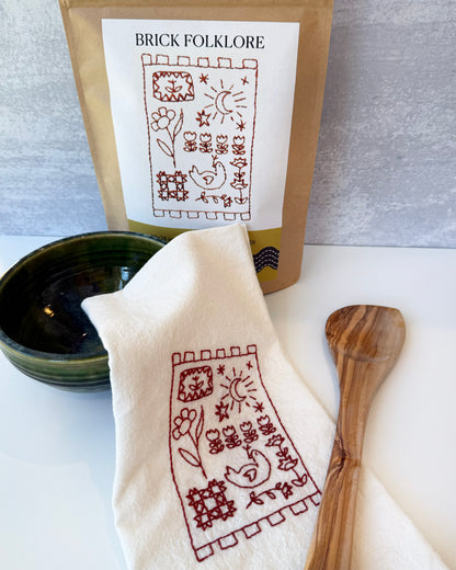 Brick Folklore Tea Towel Embroidery Kit