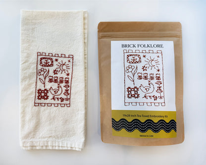 Brick Folklore Tea Towel Embroidery Kit