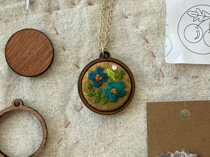 Flowers Embroidery Necklace Kit