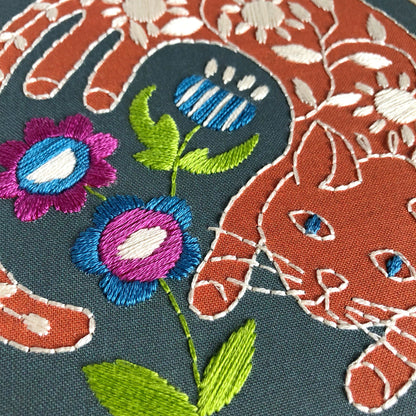 Garden Cat Embroidery Kit