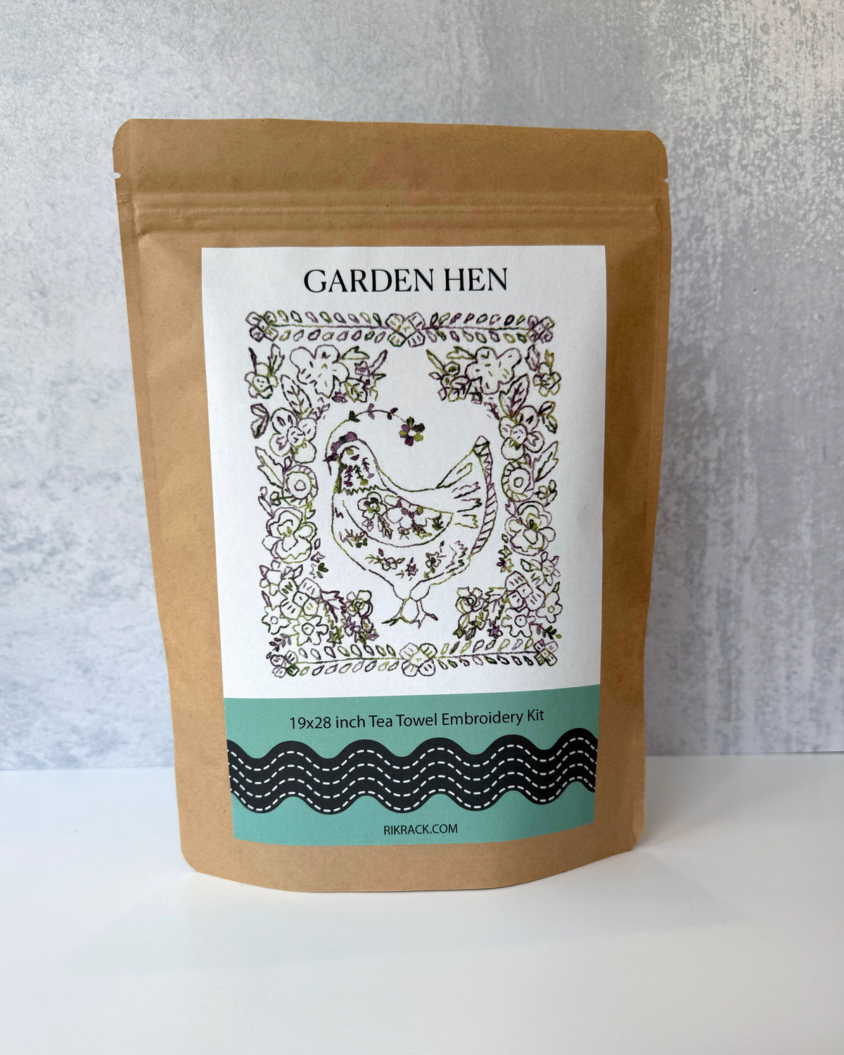 Garden Hen Tea Towel Embroidery Kit
