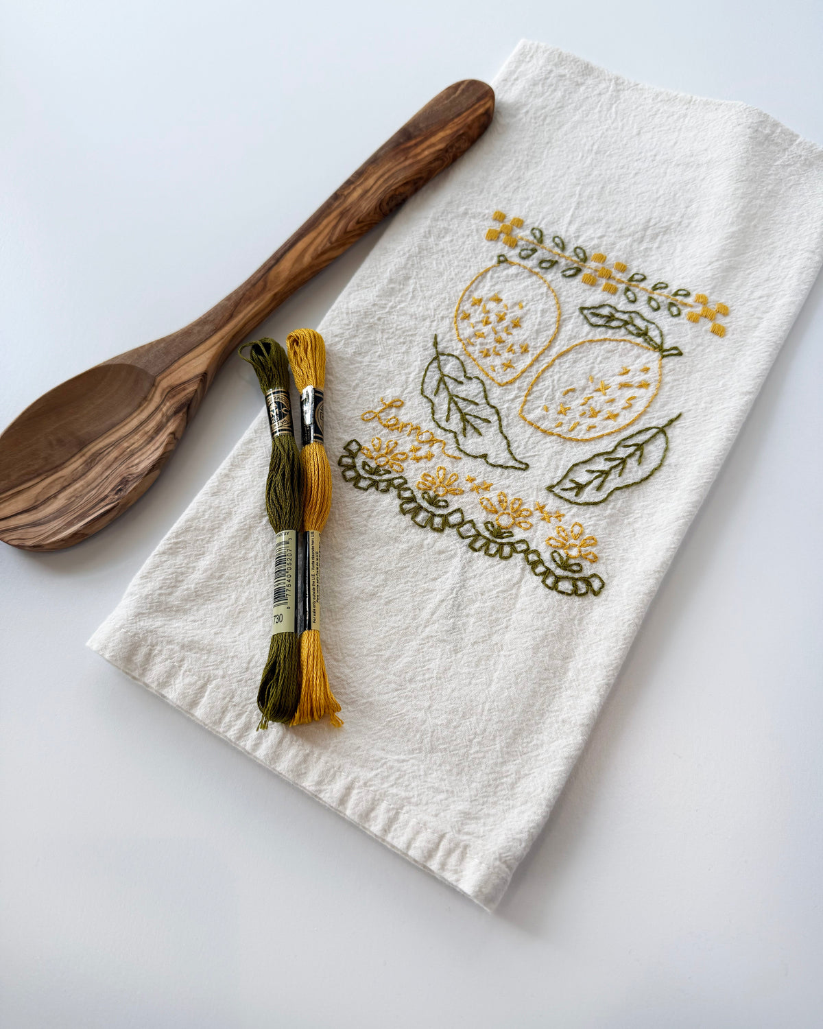 Lemon Tea Towel Embroidery Kit