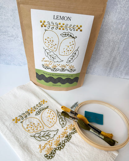 Lemon Tea Towel Embroidery Kit