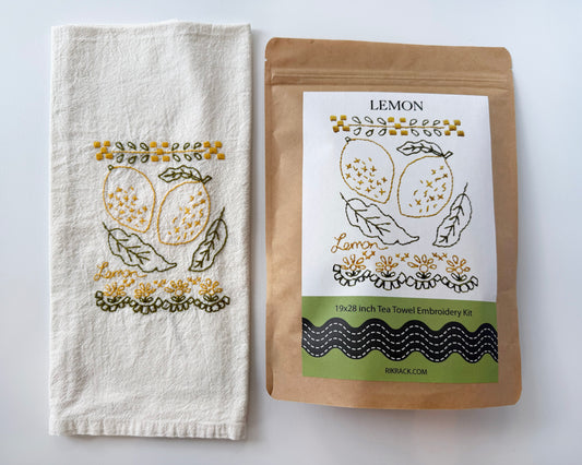 Lemon Tea Towel Embroidery Kit
