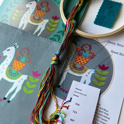 Llama Embroidery Kit