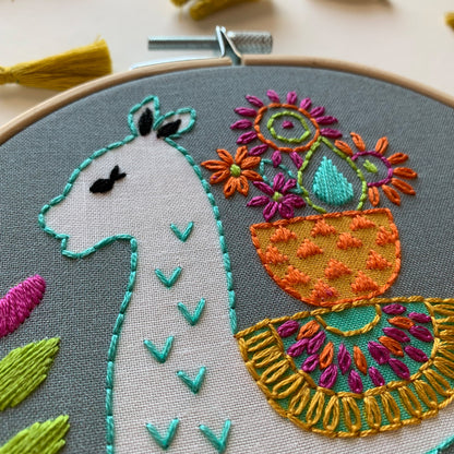 Llama Embroidery Kit