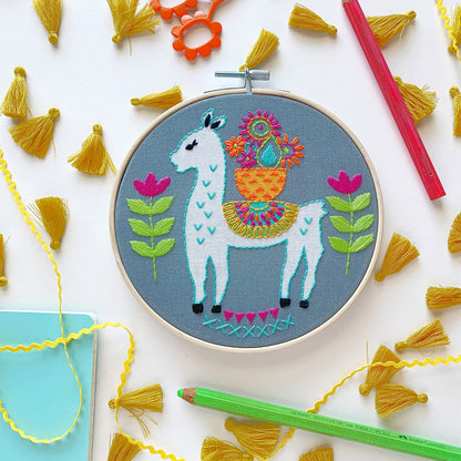 Llama Embroidery Kit