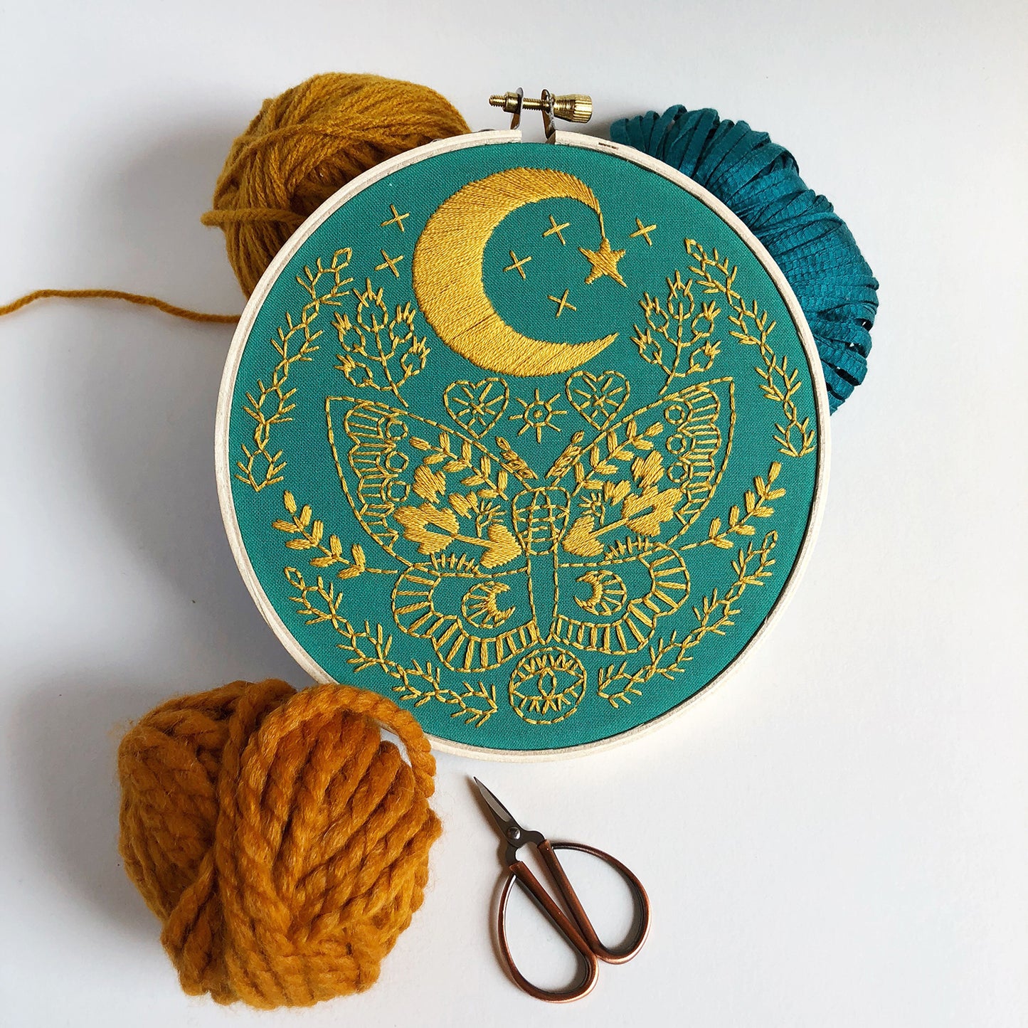 Lunar Moth Embroidery Kit