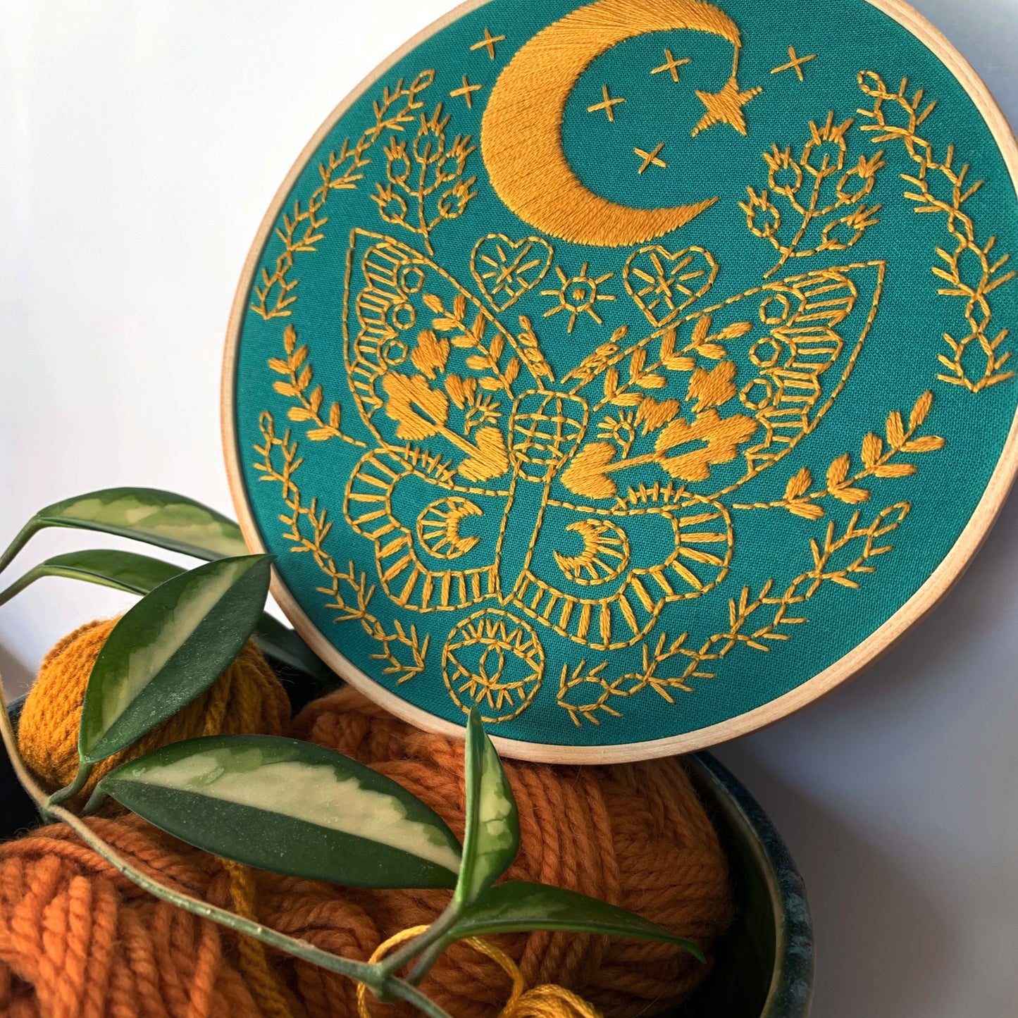 Lunar Moth Embroidery Kit