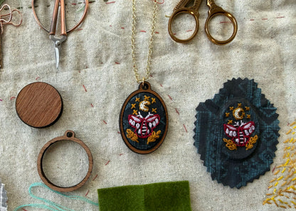 Moth Embroidery Necklace Kit