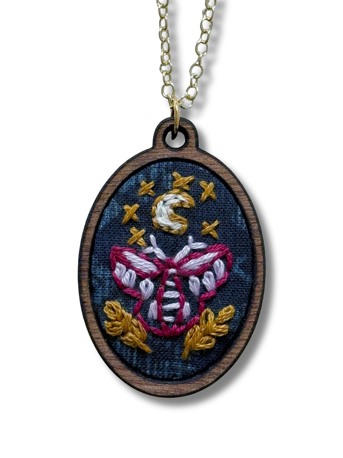 Moth Embroidery Necklace Kit