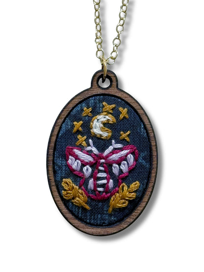Moth Embroidery Necklace Kit