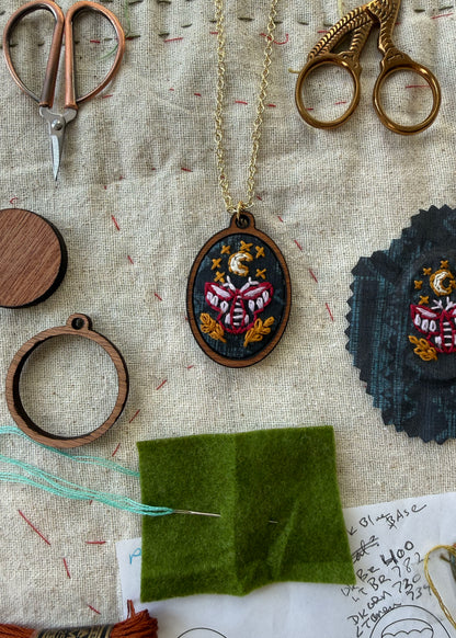 Moth Embroidery Necklace Kit