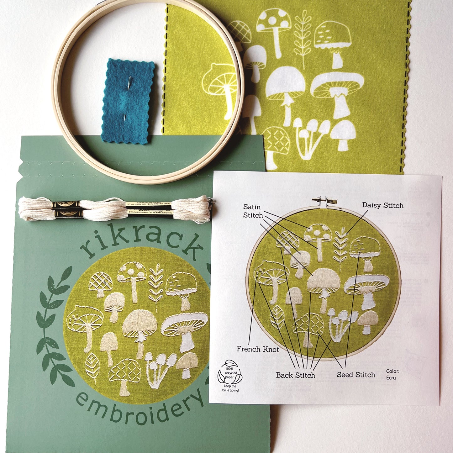 Mushrooms Embroidery Kit