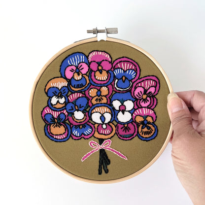 Pansy Embroidery Kit