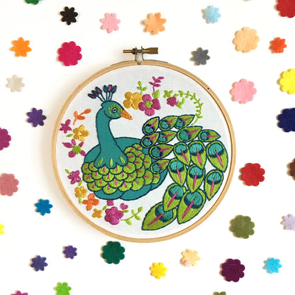 Peacock Embroidery Kit