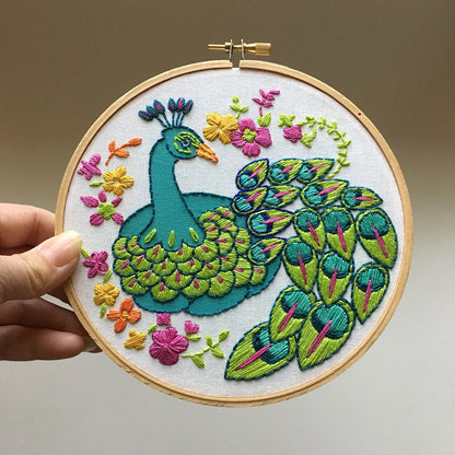 Peacock Embroidery Kit