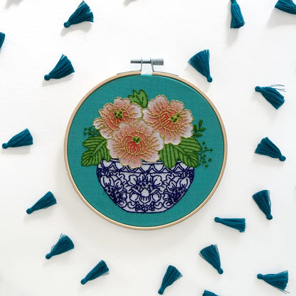 Peony Embroidery Kit