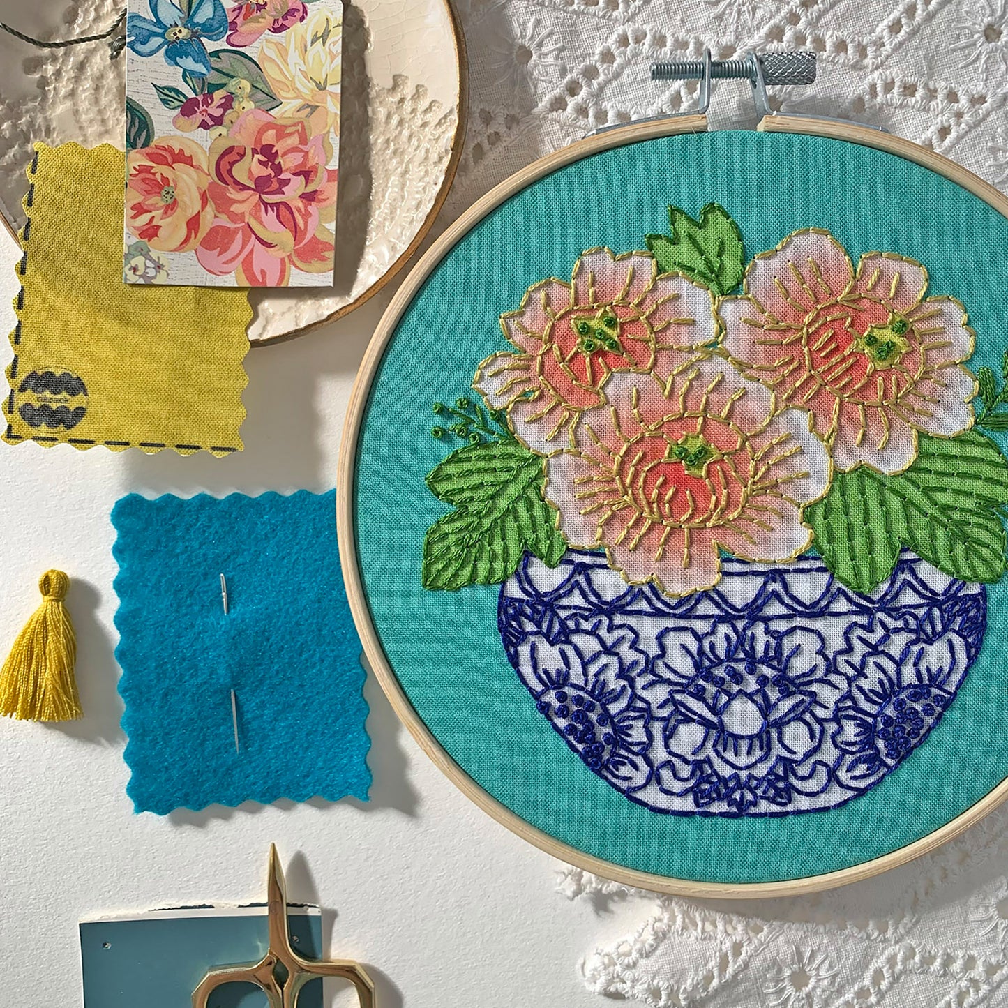 Peony Embroidery Kit