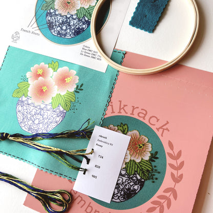 Peony Embroidery Kit