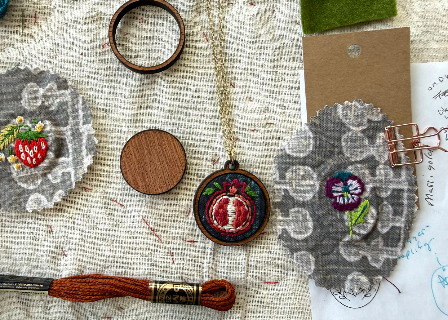 Pomegranate Embroidery Necklace Kit