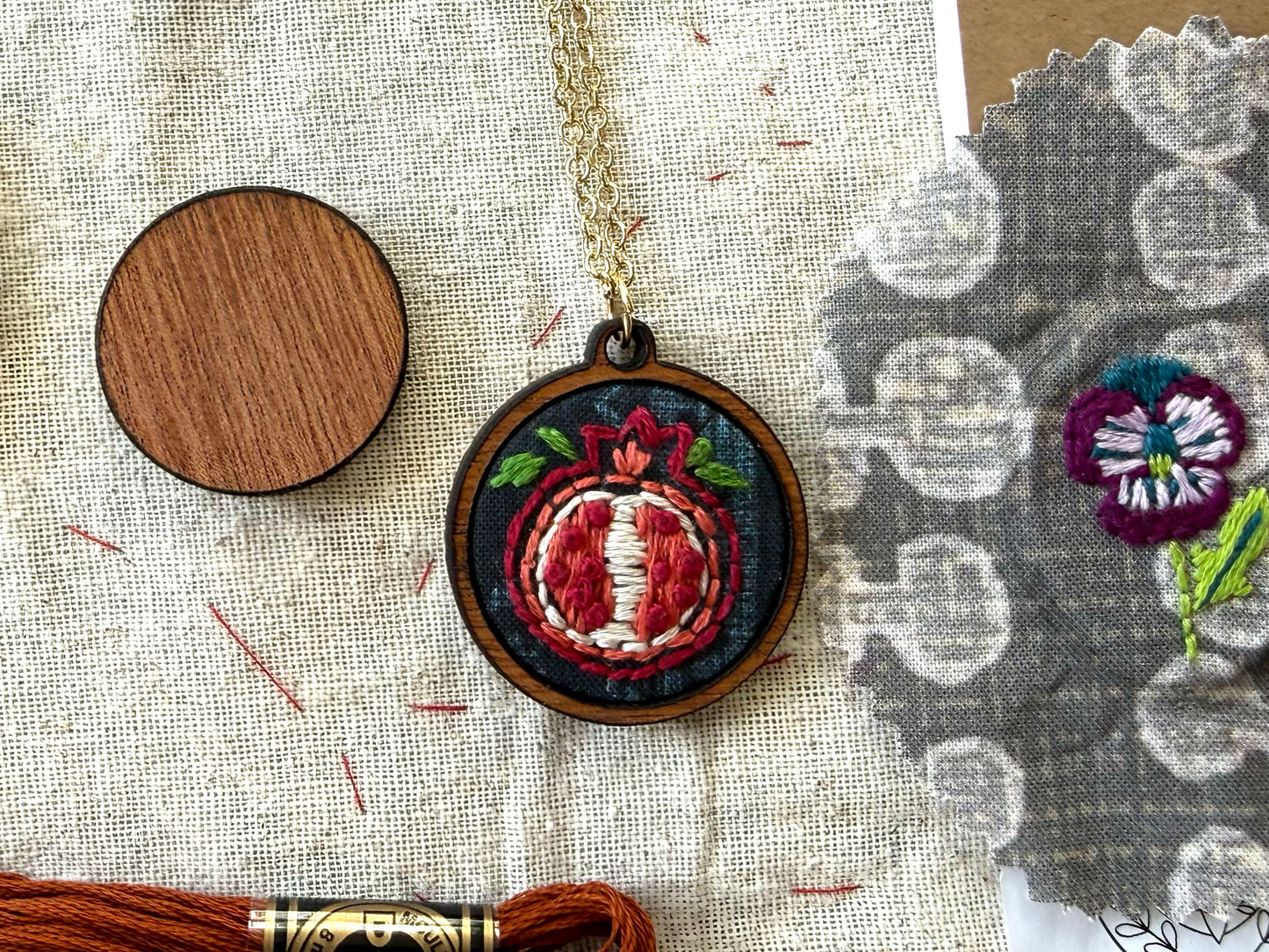 Pomegranate Embroidery Necklace Kit